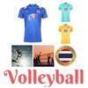 THAILAND National Volleyball Men Team Training JERSEY CHEER Fan Print Quick Dry V Neck Short Sleeve Uniform Flag Logo Sport Unisex