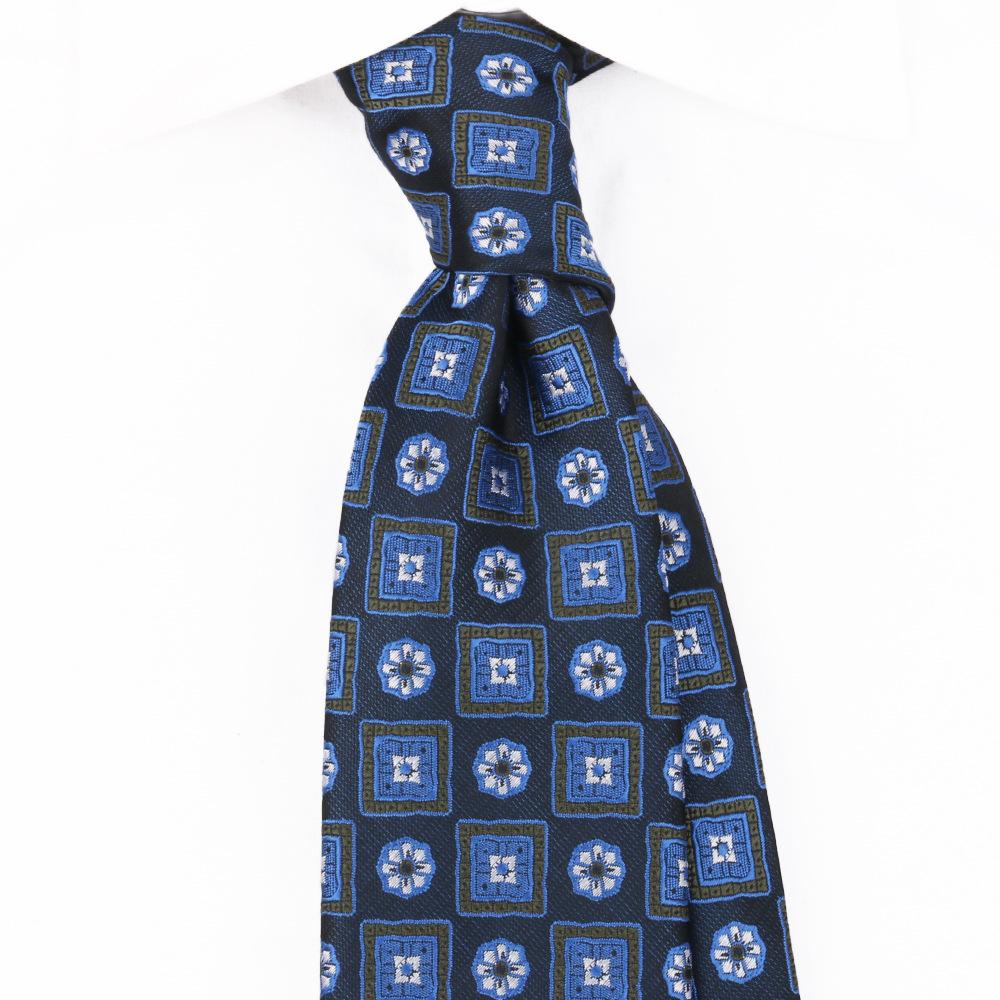 Retro Hand Tie Male British 8Cm Dress Business Professional Casual Blue Pattern Wedding Groom Senior Sense