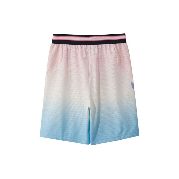 Li Ning Sports Basketball Series Gradient Stripe Breathable Training Competition Shorts Men Shorts Cloud-White AAPR385-1