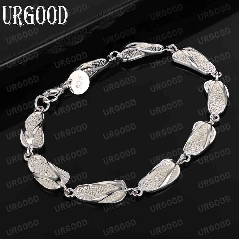 925 Sterling Silver Slippers Chain Bracelets Fashionable Wedding Jewelry