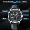 LIGE New Fashion Man Watch Leather Strap Business Dual Display Mens Quartz Watch Waterproof Chronograph Digital Watches For Men