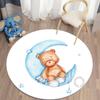 Круглый ковер, коврики для гостиной, ковер для детской спальни, детский напольный ковер для гостиной, коврик с принтом медведя для детской комнаты, детский ковер для дома