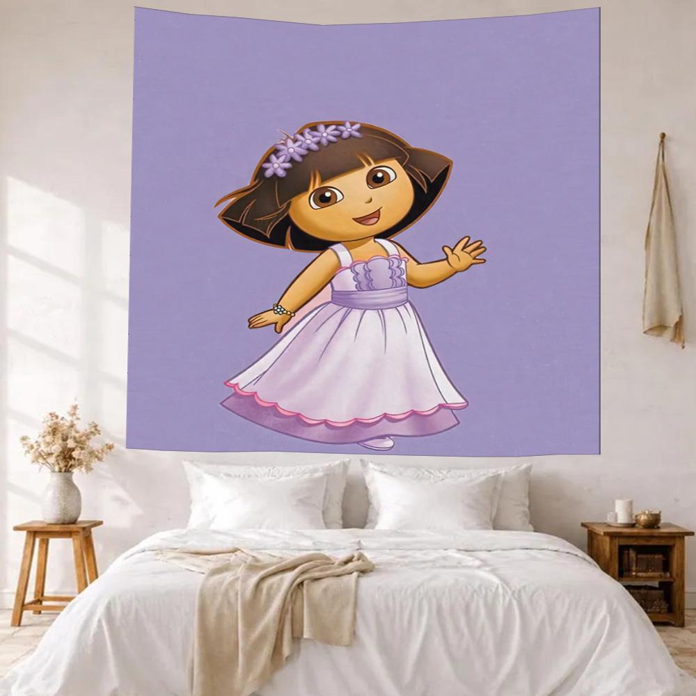 Dora Explorer Wall Decor Tapestry Art For Pet Memorial Birthdaywedding Party Backdrop Family Gift