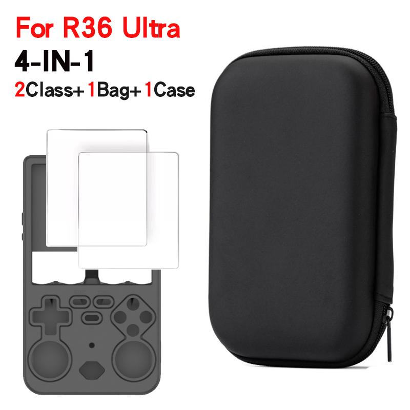 For R36 Ultra game console storage bag EVA hard shell anti pressure waterproof bag anti scratch screen protector silicone case