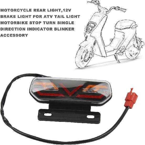 Motorcycle Rear Light,12V Brake Light For ATV Tail Light Motorbike Stop Turn Single Direction Indicator Blinker Accessory