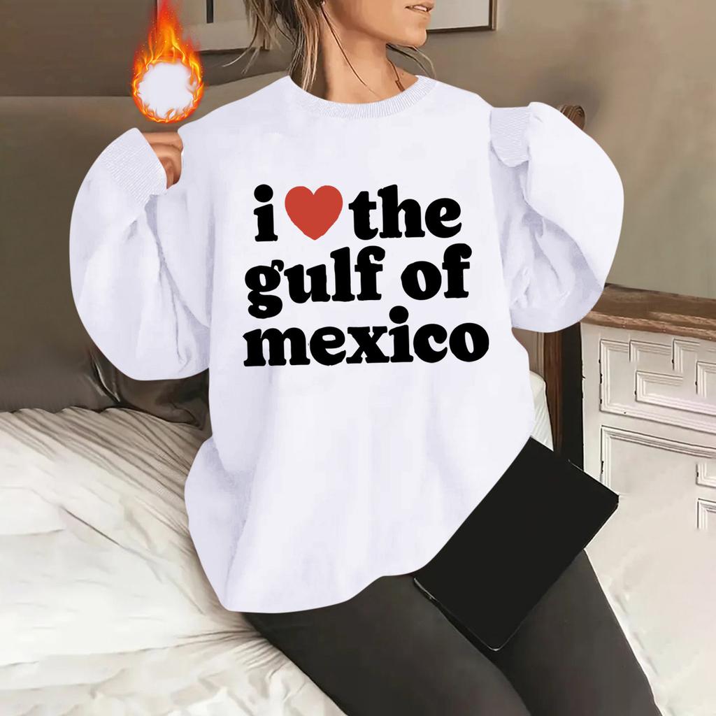 Унисекс офсетный принт круглый вырез свободный свитшот с длинными рукавами