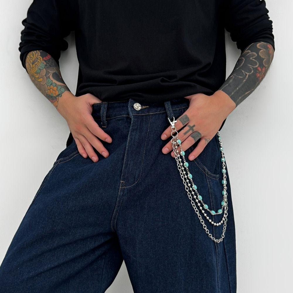 Zinc Zinc Zinc Alloy Pearl Waist Chain Tassel Pants Chain Goth Tassel Jeans Chain Female