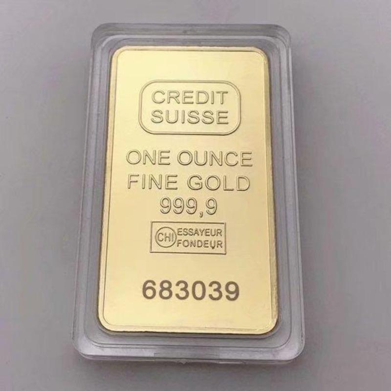 Памятная монета Credit Suisse 1 унция с золотым покрытием, чистотой 999,9 и уникальными серийными номерами