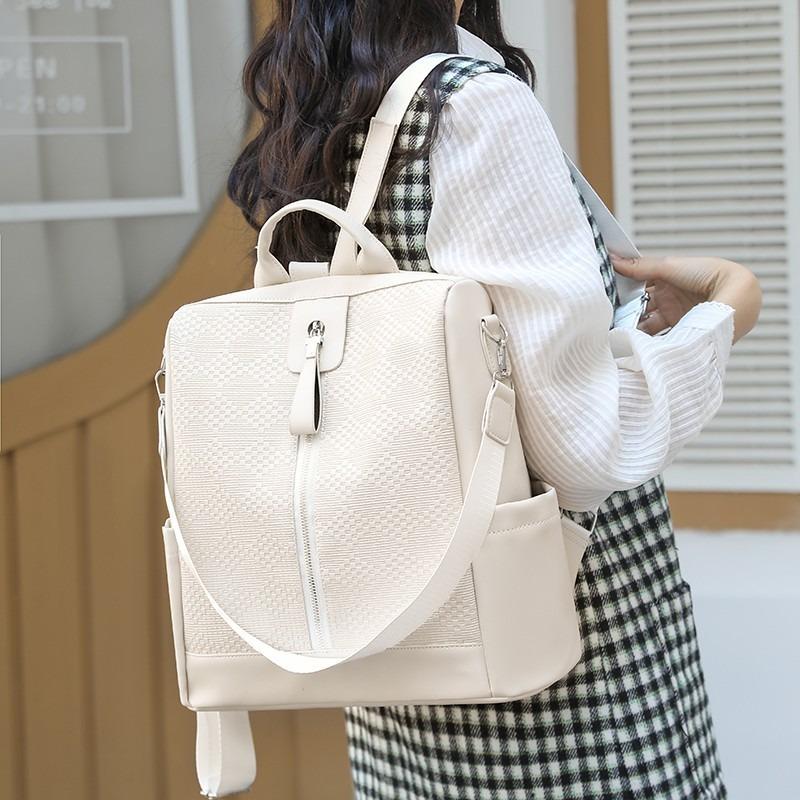 Многофункциональный противоугонный рюкзак для прогулок городской простой повседневный портативный наплечная сумка большая вместимость кожаный студенческий школьный портфель женский