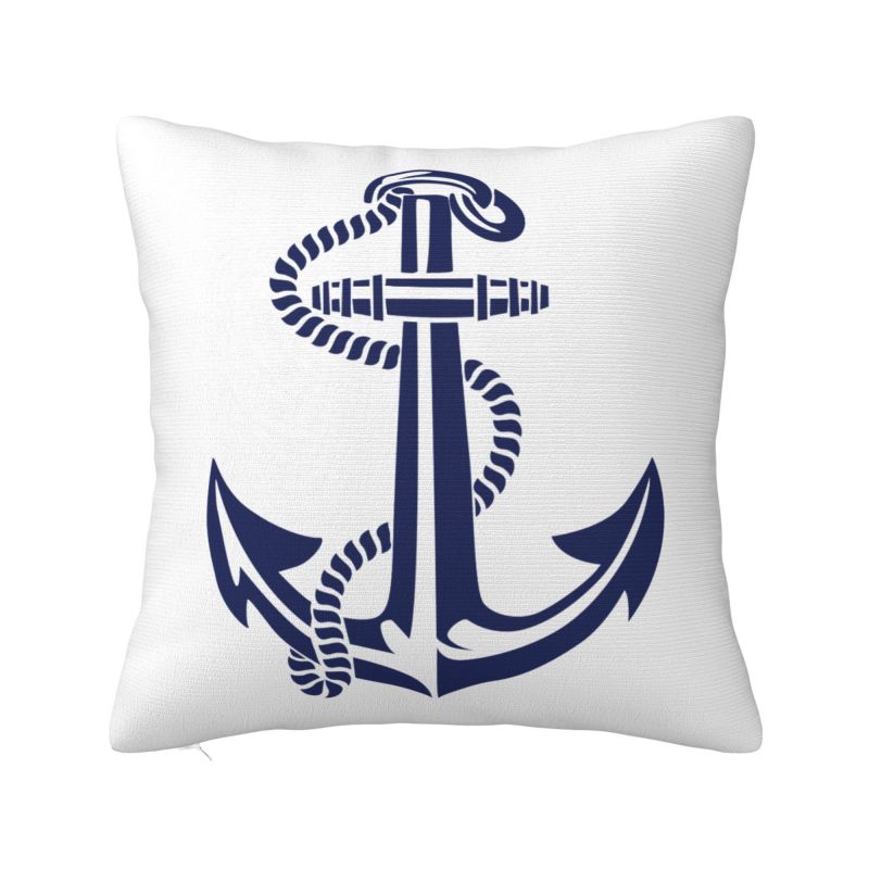 Nordic Style Nautical Captain Anchor Cushion Cover Velvet Sailor Adventure Pillow Case for Sofa Car Square Pillowcase Home Decor