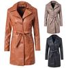 Ayollar Kundalik Qishki Slim Fermuarlı Uzun Qisma Uzun Bandajli Jaket Issiq Palto