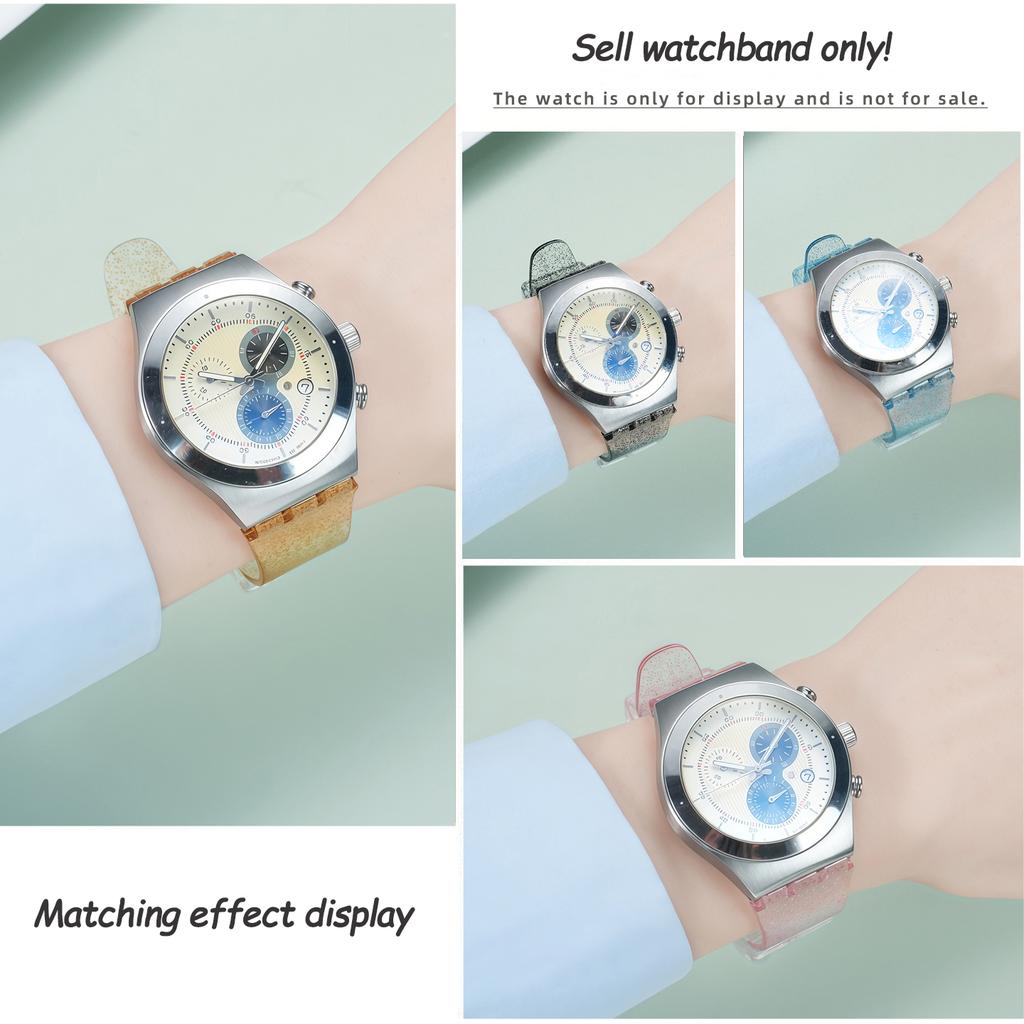 17мм 19мм Для ремешка Swatch GB274/743/GW164 Новый женский силиконовый резиновый ремешок для часов водонепроницаемый Браслет ремешок для часов Аксессуары