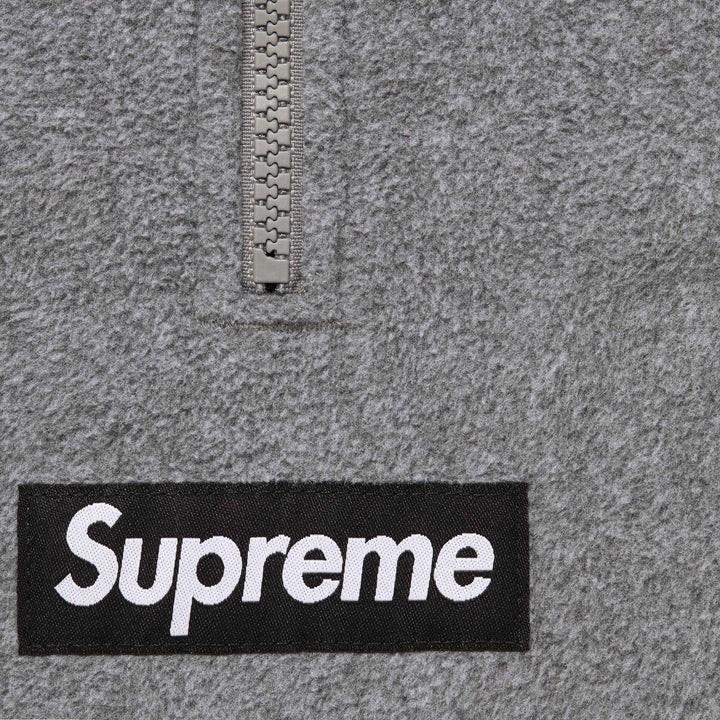 Supreme Серый худи с молнией до середины и маской из Polartec
