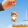 Mini Cat Keychain Cute Hanging Ornament Keyring Cat Acrylic Pendant  Girls Women