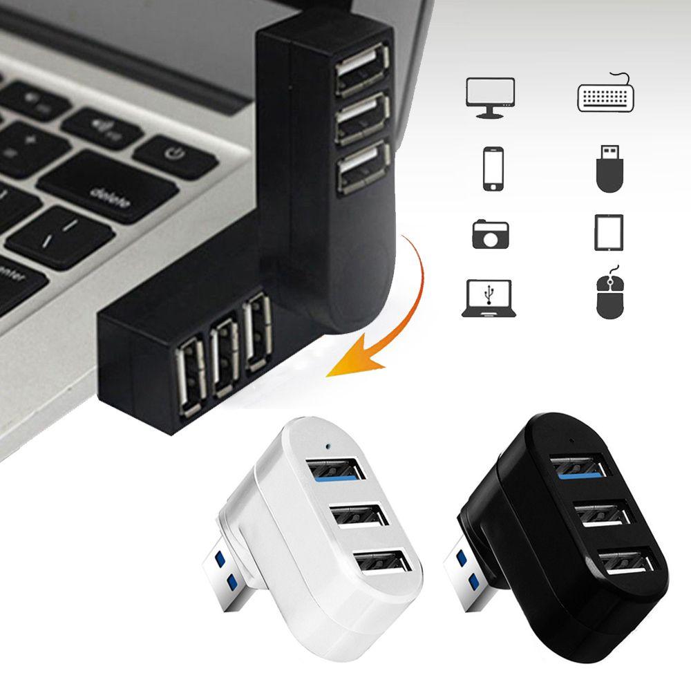 New Rotatable High Speed Mini 3 Ports Splitter Box Adapter USB 3.0 Hub