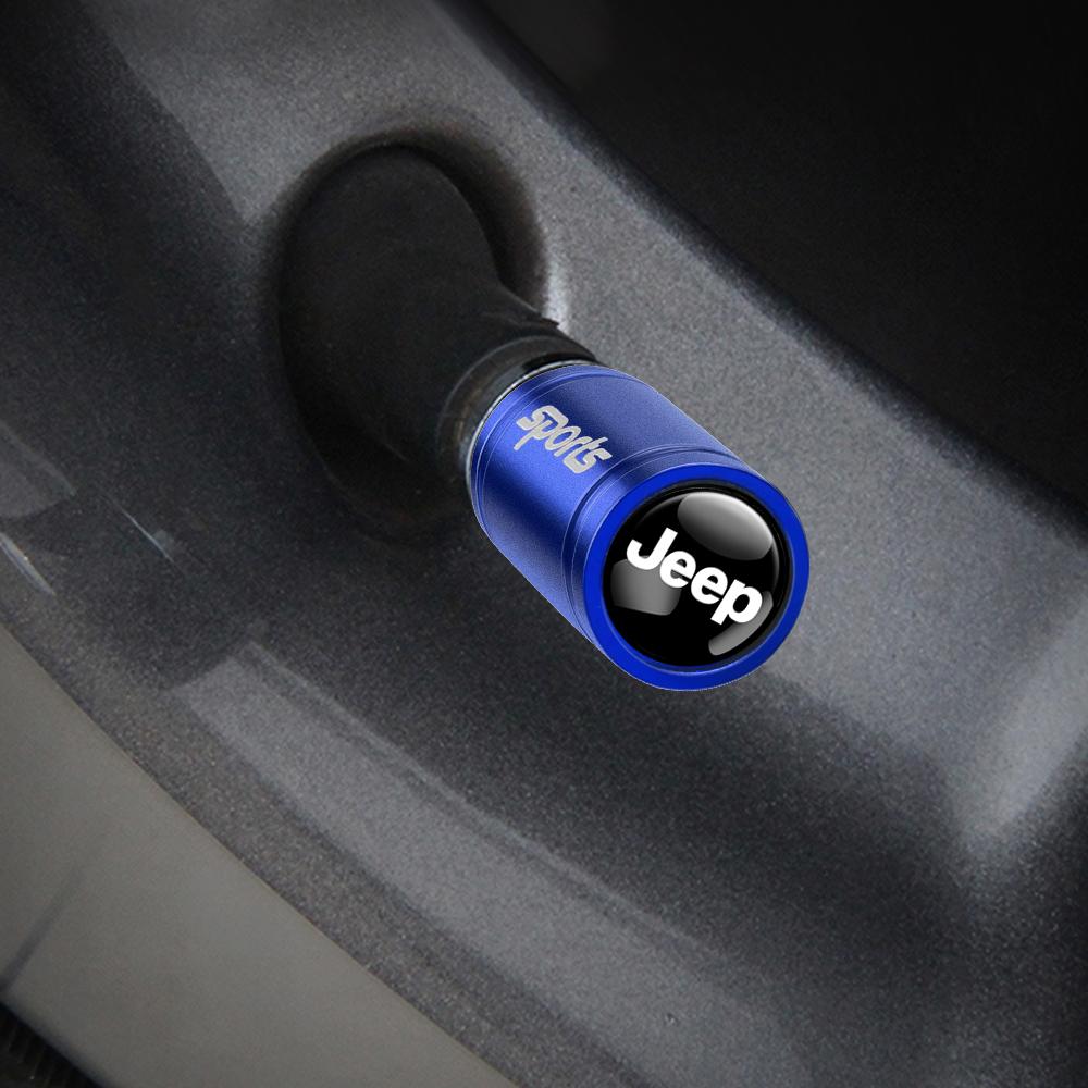 4pcs Car Wheel Tire Valve Caps Accessories For Jeep Wrangler Renegade Compass Gladiator Cherokee JL Grand JK Patriot Libert Patr AMT1