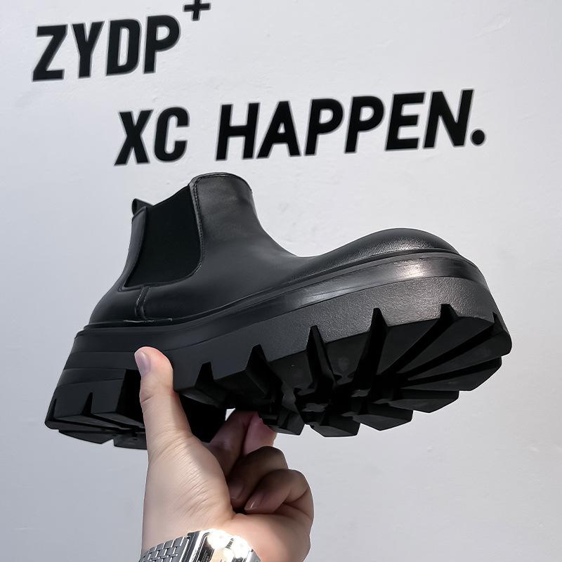 Мужские ботинки челси 2024 новые британские низкие труба-сигара мужские высококлассные на толстой подошве ботинки мартин 7367-A