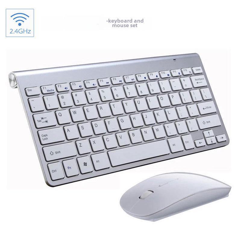 Ультратонкий комплект беспроводной клавиатуры и мыши 2.4G для Smart TV — бесшумный и беззвучный