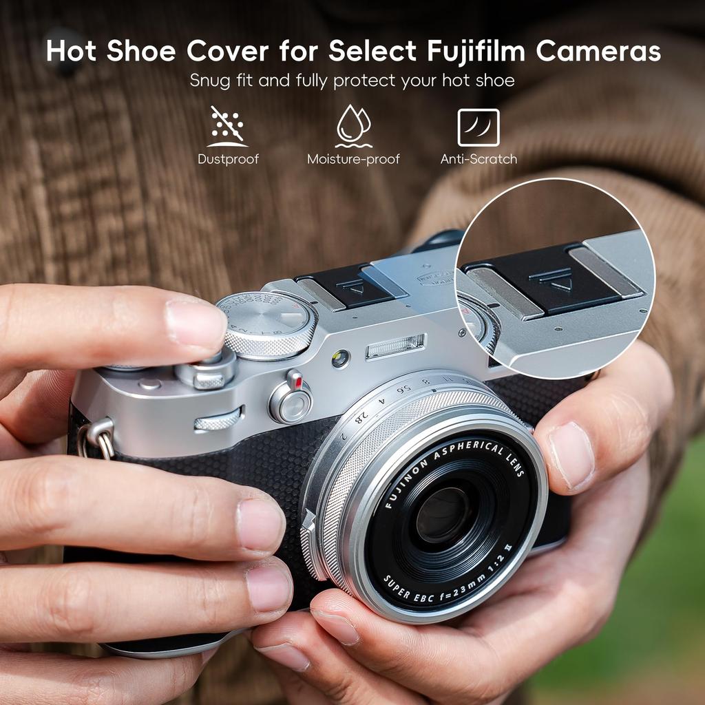 JJC Hot Shoe Covers for Fujifilm X Half GFX 50S and GFX100 (2-Pack) GFX100RF, X-M5, X100VI, X-E5, X-T50, X-T5, X-H2, X-H2S, II, X-E4, X-S20, X-S10,