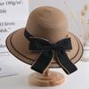 Summer Bowknot Decor Straw Hat Classic Simple Lightweight Sun Protection Hats Travel Seaside Outdoor for Women