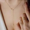 Gold Silver Star Moon Pendant Necklace For Women Simple Metal Long Tassel Cross Chain Necklace Jewelry