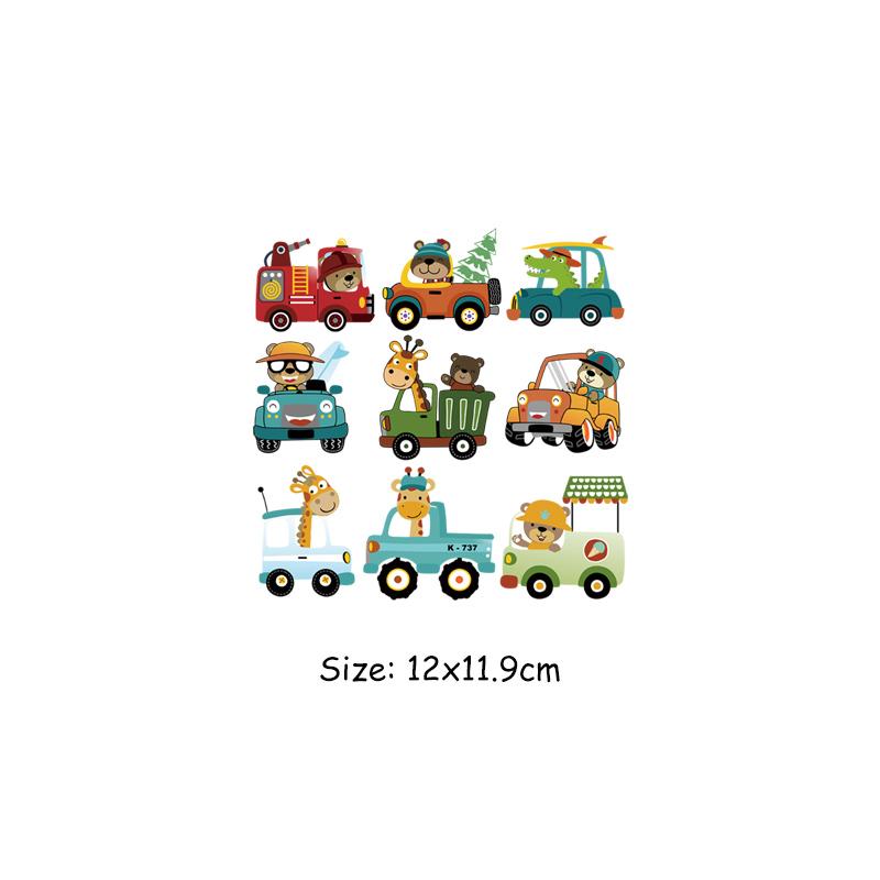 Нашивка с изображением машинок из мультфильма для одежды, детская футболка, наклейки, художественные ремесла, глажка одежды «сделай сам», аппликация, термоклейкая передача, утюг