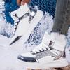 TUINANLE Winter Plush Shoes Women High Top Sneakers Lace Up Warm Bling Shoes