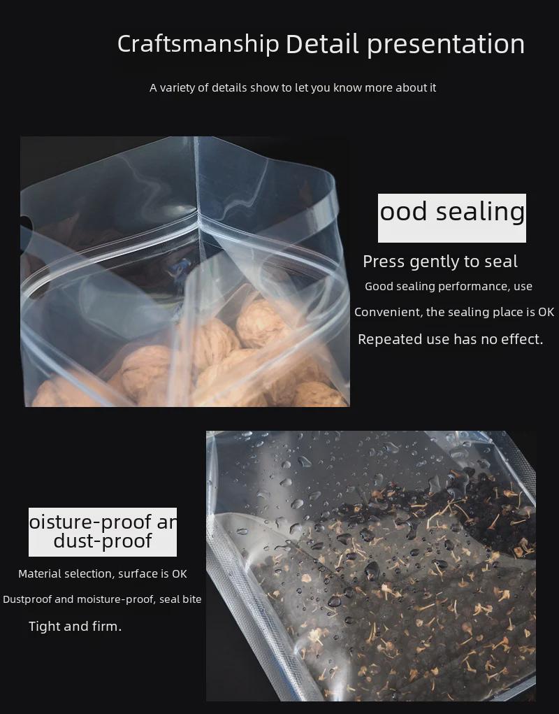 Прозрачные утолщенные пакеты с застежкой Ziplock для упаковки продуктов питания, орехов, сухофруктов и новогодних товаров