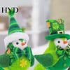 St Patrick Day Decoration Gnome Doll Patrick's Plush Bird Figurine with Shiny Wings Green Lucky Clover Sweater Four Leaf Embroidered Hat