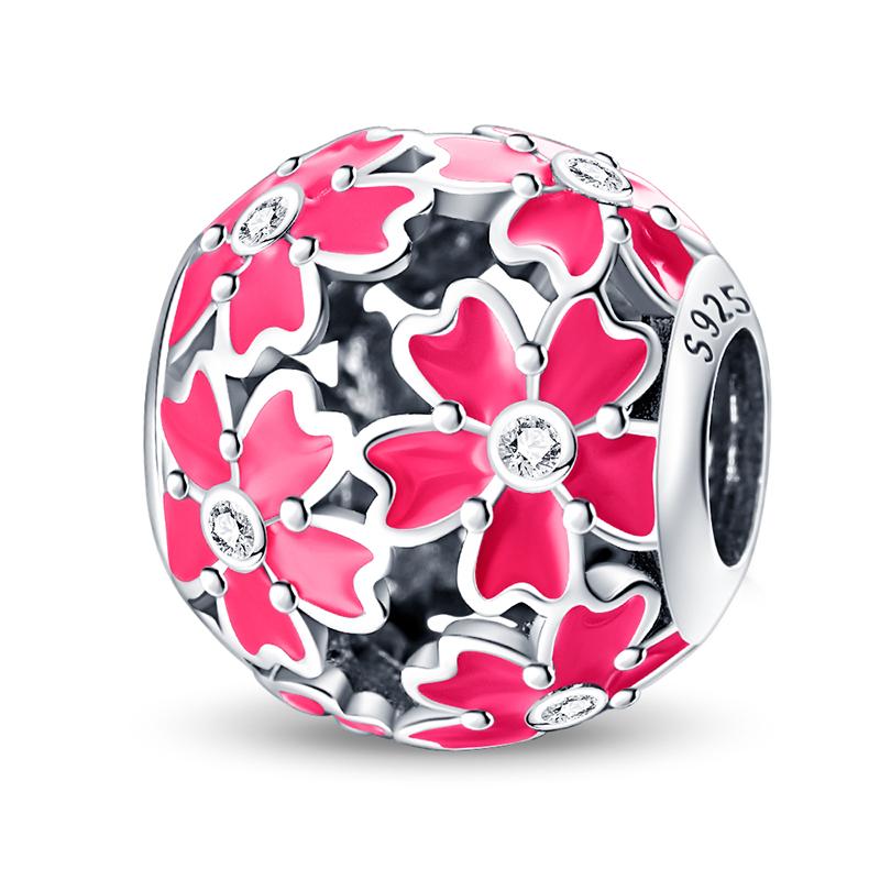 3MM 925 Bracelet 925 Sterling Silver Flower Bird Series Charms Bead For Women Fashion DIY Jewelry Gifts Making