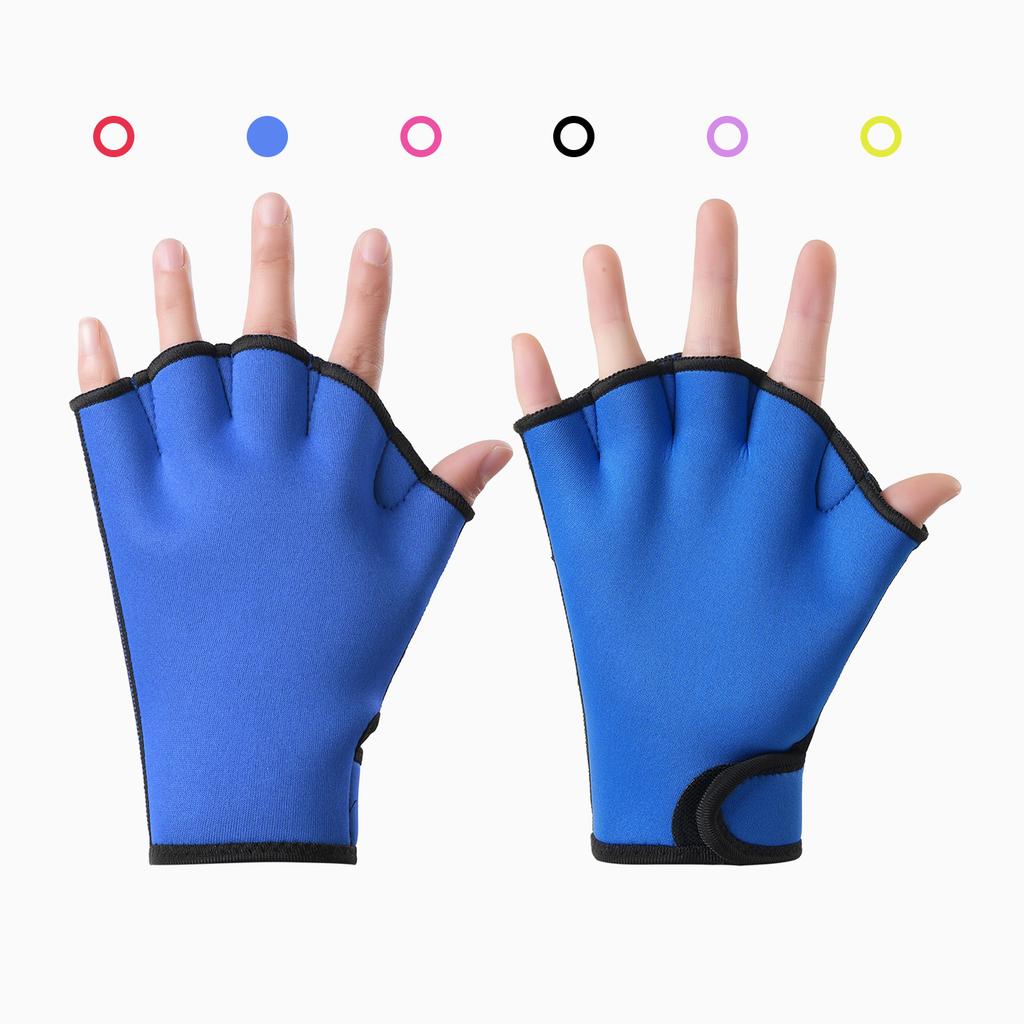 Surfing Microfibe Swimming Gloves Water-resistant Aquatic Training Mittens For Swim, Dive & Fitness | Secure Wrist Strap Design