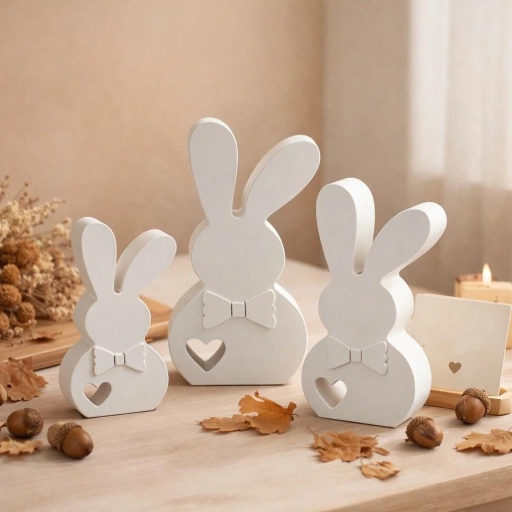 Flexible Easter Rabbit Silicone Mold Non-Stick DIY Candle Mold Resin Casting Molds  Offices Decor