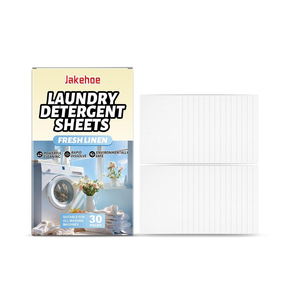 Jakehoe Laundry Sheets: Convenient for household use, cleans stains and dirt from clothes, eliminates odors, and is easy to carry for clean clothes