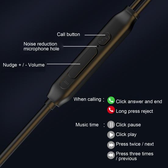 Gaming Earphone In-ear E-sports Game Wired HiFi Sound Music Headphone with Microphone