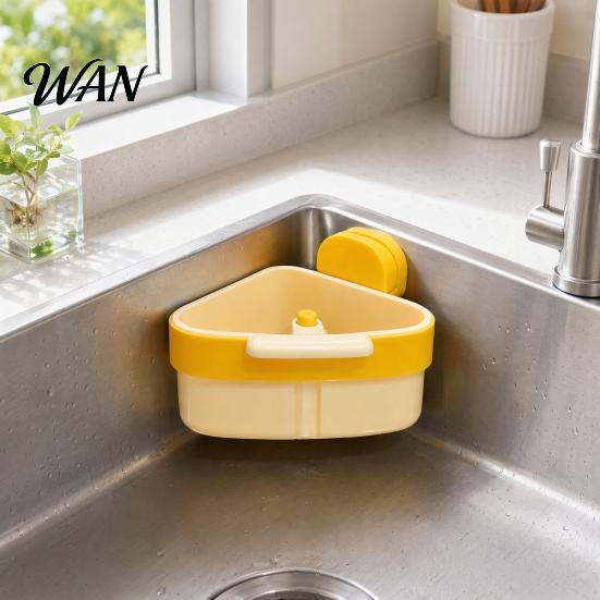Water Drainage Sink Basket Kitchen Drain Basket, Corner Food Scrap Collector, Waste Durable Easy-Clean Utility for Fruits Vegetables Trap