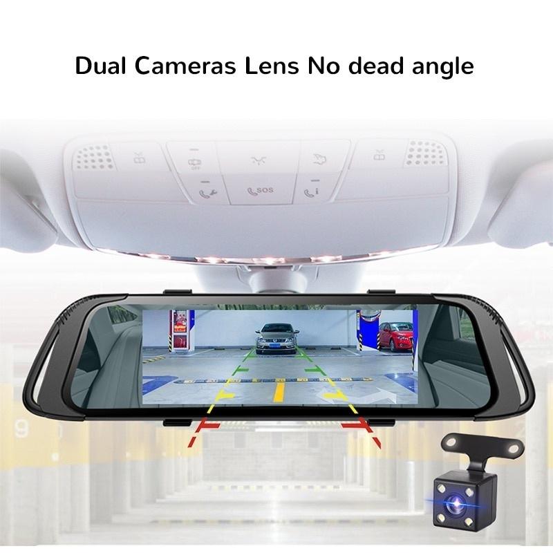 Автомобильный видеорегистратор 4,3 / 7,0 дюймов, сенсорный видеорегистратор, зеркальная камера, FHD 1080P, двойной объектив с камерой заднего вида, авторегистратор, видеорегистратор