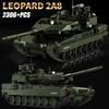 Военный MOC 1/28 2306 деталей Leopard 2A8 Армейский основной боевой танк Строительные блоки Кирпичики Современный набор танков Игрушки Для Детей Мальчиков Подарки