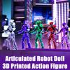 Robot Action Figure with Accessories Movable Joints 3D Printed Robot Model Toy