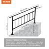Outdoor Stair Railing, Fits for 1-4 Steps Transitional Wrought Iron Handrail, Adjustable Exterior Stair Railing, Handrails for Concrete Steps with