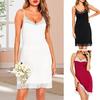 Women's Lace Nightgown Spaghetti Strap V-neck Chemise Sleepwear Full Slip Babydoll Sleep Dress Summer Soft Nightwear