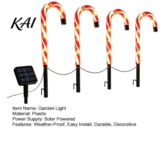 Decorative Lawn Lamps 4Pcs Solar Candy Cane Pathway Lights, Christmas Outdoor Stake Waterproof Decorations for Yard Garden Lights Patio Holiday