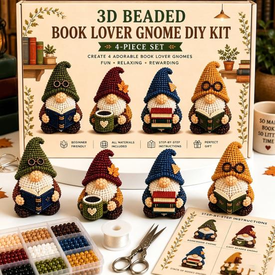 Крошечное 3D Животное из Бусин Petite 3D Набор для Поделок из Бусин Гном Набор для Творчества Креативный Набор 4 шт.