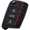 Key Fob Cover Silicone Keyless Remote Protector Sleeve Case Holder Compatible with VW Volkswagen Tiguan Golf Polo Jetta Passat