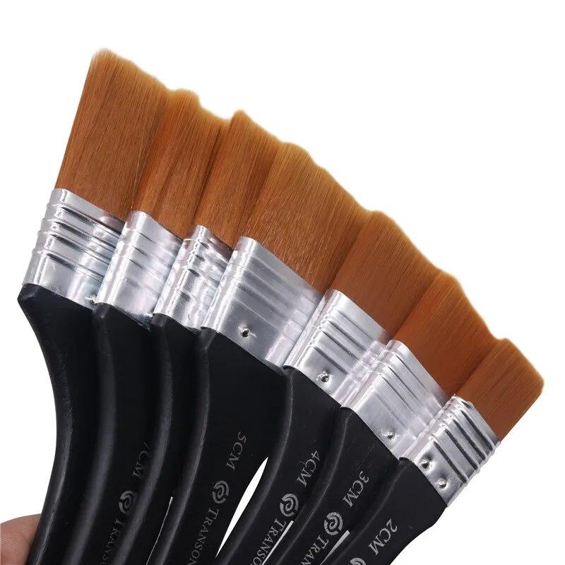 Кисть с черной ручкой, металлическое кольцо, деревянная ручка, нейлон, художник по волосам, акварель, картина маслом, гуашь, акрил, художественные принадлежности