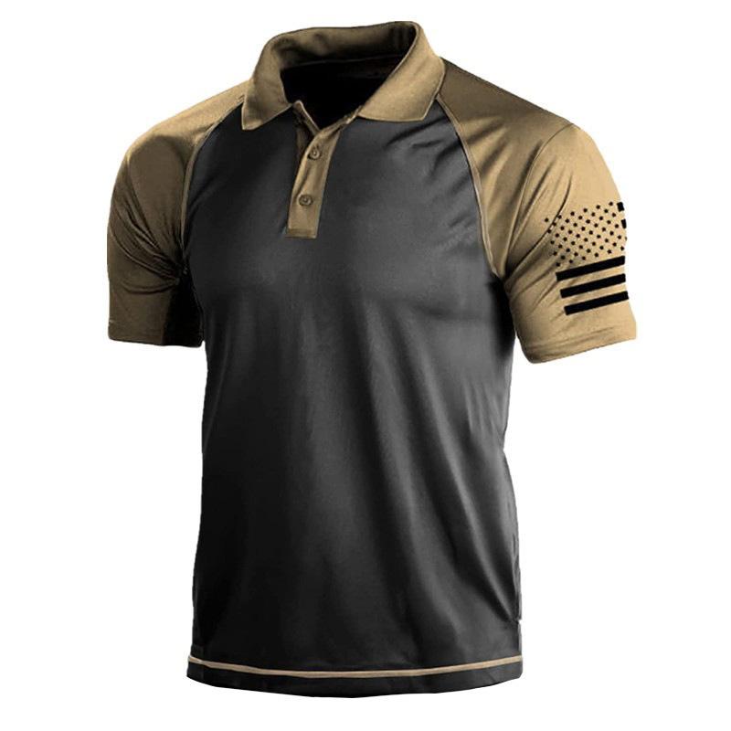 Мужская уличная рубашка-поло с 3D цифровым флагом США и футболкой