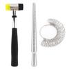 Round Ring Mandrel Metal Ring Sizer Gauge Set with Jewelers Rubber Mallet Hammer Ring Measurement Tool Finger Sizing Size Measuring US Sizes 0-13Steel