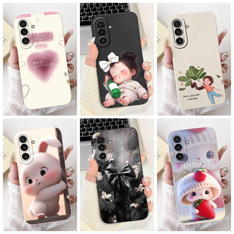 For Samsung Galaxy M56 5G 6.73" Case Cute Cartoon Animal Bow Soft Silicone Cover For Samsung M56 SM-M566B/DS Bumper Phone Shell