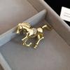 Zinc Zinc Alloy Rhinestone Metal Horse Brooch Jewelry Accessories Animal Lapel Pins  New Year Gifts