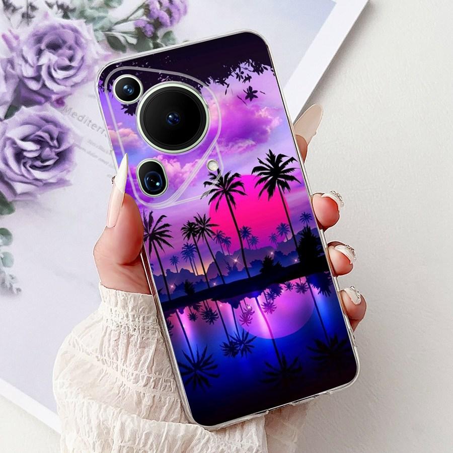 For Huawei Pura 70 Ultra Case Cute Cat Flower Soft Silicone Funda for Huawei Pura70 Pura 70 Pro+ Shockproof Cover Capa