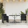 VidaXL Bistro Set with Cushions 3 Pcs, Chairs and Patio Table, Outdoor Backyard Terrace Furniture, Black 365063